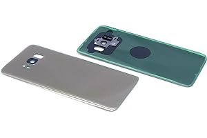 handywest Kompatibel für Samsung Galaxy S8 SM-G950F Gold Akkudeckel Backcover Rückseite inkl Kleber Rückschale Hosing Cover inkl Kamera Camera Glas Mit Klebefolie Streifen Adhesive