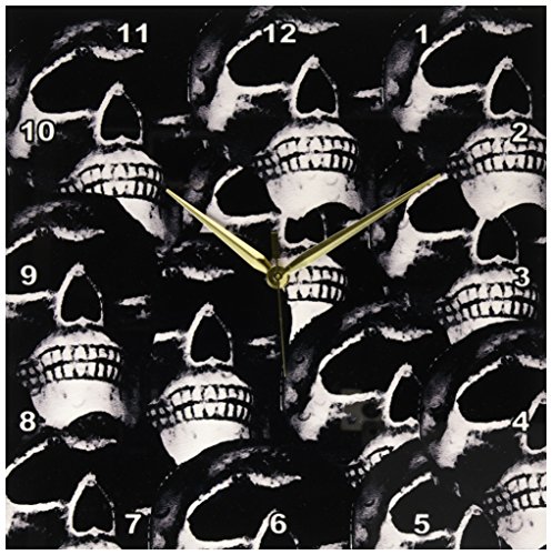 3dRose DPP 60816 _ 2 un gótico diseño de Calavera Reloj de Pared, 13 por 13 Pulgadas