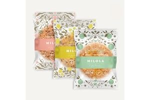 MILOLA Pack "Trio de Cítricos" - 12 galletas individuales de 50 gr. cada una: 4 de nuestra Galleta de Limón y Chia, 4 de Naranja, Almendra y Cardamomo, y 4 de Frambuesa, Avena y Lima.