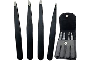 Smukdoo Professional Tweezers for Eyebrows,4 Pcs Eyebrow Tweezers Set for Ingrown Hair Removal