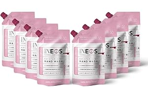 INEOS HYGIENICS INEOS - Hand Soap Refills - Moisturising Handwash - White Rose & Neroli - Liquid - Cleansing - Pack of 8 x 500ml, Packaging May Vary