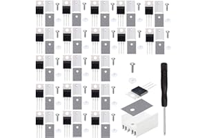 Youmile 20 Stück IRF640 Mosfet-Transistor IRF640N 18A 200V IRF640NPBF N-Kanal-Leistungs-MOSFET TO-220AB 3-Pin-Feldeffekttransistoren mit Kühlkörper-Schraubenscheibe Gummi-Silikon-Schraubendreher