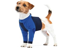 LeLePet Dog Recovery Suit for Front Legs, Dog Surgery Recovery Suit Female Male, Pet Leg Wound Protector After Surgery, Elbow Protector, Front Leg Sleeve to Prevent Licking, Blue M