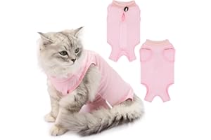 JOKUREAO Katzenbody Nach OP für Katzen Kastration, Erholungsanzug Katze Body, Alternative zur Halskrause, Weiche Atmungsaktive Katzenbekleidung für Hautkrankheiten und Wunden