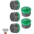 JQK Faucet Aerator, 1.5 GPM Flow Retrictor Insert Faucet Aerators Replacement Parts Bathroom 5 Pack, FAN15-P5