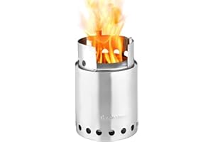 Solo Stove Titan, hornillo portátil para campamento, excursiones, mochileo y supervivencia, no necesita combustible líquido, potente y eficiente para quemar leña con poco humo, 20x13cm, 468g