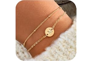 RMMD Armband Damen Gold Silber, Gold Armband mit Buchstaben Damen Personalisiertes Buchstaben Silber Armbänder Schmuck Geburtstagsgeschenke für Frauen Mädchen