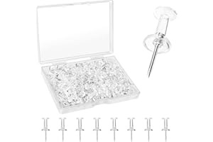 Quelcc 120 przezroczyste pinezki do przypinania w plastikowym pudełku, do