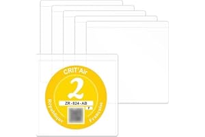 JIAWAGGAG Lot De 6 9×9cm Pochette Assurance Pare Brise Vignettes Crit’Air Autocollante Auto Vignette Assurance Voiture Pour Les Automobiles Transparent