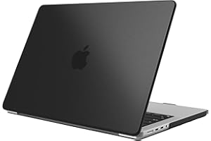 FINTIE Coque Compatible avec MacBook Pro 14 Pouces M5 2025 et M4 M3 M2 M1 Pro/Max (2024-2021), Etui Fin Léger Housse de Protection en Plastique Rigide, Noir Mat
