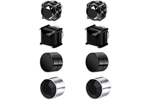 Besyvvin Pendientes magnéticos Acero inoxidable Pendientes sin perforar Pendientes punk CZ