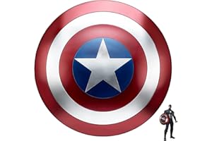 FYHCY Captain America Shield Metal Disguise Heroic Role-Playing Superhero Retro Costume Shield Halloween for Adults and Children American Shield Bar Wall Decorations