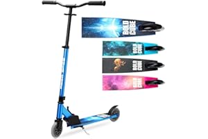 BOLDCUBE Trottinette 2 Roues Deluxe | Ages 6-14 + Ans | Enfants Ados | Pliable | sans Assemblage | Hauteur Adjustable 60 à 90 cm
