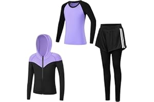 Tancefair Kinder Mädchen Trainingsanzug 2/3 tlg Sportanzug Jogging Bekleidungsset Freizeitanzug (Shirt + Hose) Training Laufen Fußball Basketball Trikots Yoga