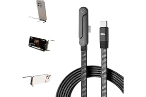 Noaya 2-in-1 Invisible Stand Charging Cable - 240W Fast Charging Cable, 4.9FT Multi Charger Cord with Type C, T-Shaped Foldable Stand for Smartphones,Tablets,Laptops(1PCS) Office Product 2512-02