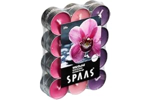 SPAAS 24 Bougies chauffe-plats parfumées couleurs assorties, ± 4,5 heures - Wild Orchid