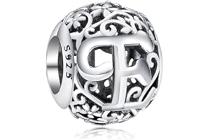 Annmors Charms et Breloques Femme Lettre A-Z en Argent 925 pour Bracelet