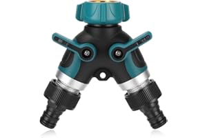 Cexovo Distributeur Arrosage 2 Voies 3/4 Y-Distributeur Raccord Tuyau D'arrosage,Double Sortie Robinet Jardin,Robinet Double Machine a Laver,Diviseur de Tuyau,Robinet Tuyau Arrosage avec Interrupteur