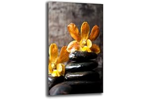 PRINTERLAND Quadri Moderni Soggiorno Verticale FIORI ORCHIDEA zen Quadro moderno FIORE da Parete XXL grande Stampa su tela Canvas Decorazione Murale muro Arredo Camera letto Cucina (50x100 cm, Orchidea)