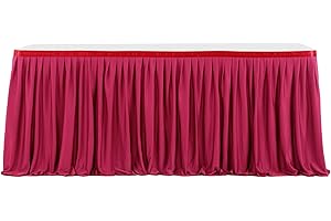 Hodeffior Tischröcke für rechteckige Tische, plissierter Tischrock, Rüschentischdecke für Hochzeit, Geburtstag, Party, Babyparty, Brautparty, als 1,8 m