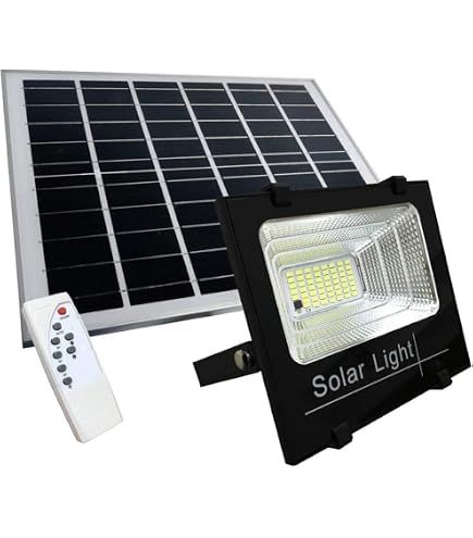 Faretto Solare A LED SQUADO 800W Con Pannello E Sensore Crepuscolare - Classe A, Telecomando, IP66, Per Esterni, Giardino, Cortile