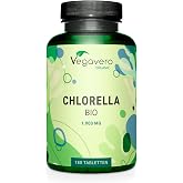 Organic Chlorella 1000mg Vegavero&reg; | from Europe | NO Additives | 180 Tablets | Vegan