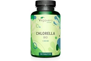 Vegavero Organic Chlorella Broken Cell Wall 3000 mg | NO Additives, Lab-Tested | 180 Tablets | Pure Powder | Vegan