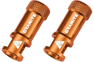 Capuchons de Valve Granite Juicy Nipple avec Fonction de Retrait du Noyau de Valve, Capuchons de Protection de Pneu de Vélo Faciles à Utiliser (Orange)