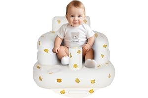 AirSwim Inflatable Baby Chair, Baby Inflatable Seat for Babies 3 Months and Up Summer Inflatable Baby Seat for Sitting Up, Blow Up Baby Floor Seat with Built in Air Pump, Tiger