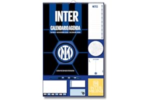 EURO PUBLISHING: Calendario Agenda Inter 2026 14 mesi - Prodotto ufficiale - cm 29x44 (composto da penna, block notes, stickers e foglietti adesivi)