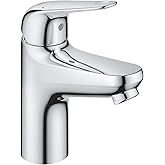 GROHE Swift Quickfix- Grifo de lavabo 1/2" Tama&ntilde;o S, Cromo, Menor consumo de agua, 24317001