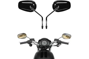TCMT Paire de rétroviseurs noirs pour moto Harley Road King CVO Road Street Tri Glide Freewheeler Street XG500 XG750 Sportster XL1200 XL883 Softail Street Bob