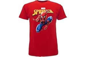 SABOR SRL T-Shirt Spiderman Originale Spider-Man Uomo Ragno Rossa Marvel Ufficiale Maglia Maglietta
