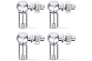 Udbrud 4 Stück L Form Kugelgelenk mit Bolzen, M8 x 1.25mm Kugel Gelenkstange Winkelgelenk, Stangenendlager Gewindestangenendlager Selbstschmierend Kohlenstoffstahl Kugelbuchse Endfitting