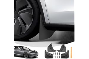 LANGBEAN Guardabarros para Tesla Model Y 2024 2023 2022 2021, Faldillas Antibarro Delantero y Trasero con Tornillos de Montaje, Accesorios Protectores contra Salpicaduras [4 Piezas]