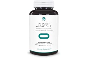 ‎ENERGYBALANCE EnergyBalance Ovega3 Algae DHA – Veganes Omega 3 aus Algenöl – 60 VegeCaps mit 250 mg DHA – Pflanzliche Alternative zu Fischöl – Ohne Gelatine, Vegan, Glutenfrei