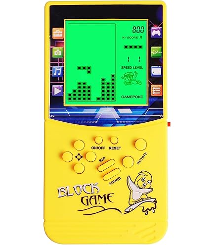 Console Di Gioco Retrò HLF A Blocchi Con 26 Giochi Integrati - Portatile, Tasti In Silicone, Regali Per Bambini (Bianco)