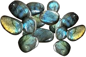 Aitelei, pietra di labradorite curativa, quarzo, pietra di luna, pietra preziosa a forma di cuore, per creare gioielli, pietra curativa liscia A forma di sapone.