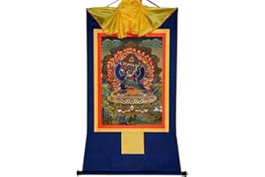 Gandhanra Thangka Tibetano - Yamantaka Thangka,Vajrabhairava Thangka - Arazzo di Buddha a Stampa Dorata per Decorazione Zen, Meditazione, Rilassamento Spirituale e Pace