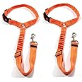 GoBuyer Dog Car Headrest Seat Belt 2 Pack for Pet Dogs Safety Harness Travel Accessories in UK, with Adjustable Heavy Duty Nylon and Anti Shock Elastic Bungee Buffer (Orange)