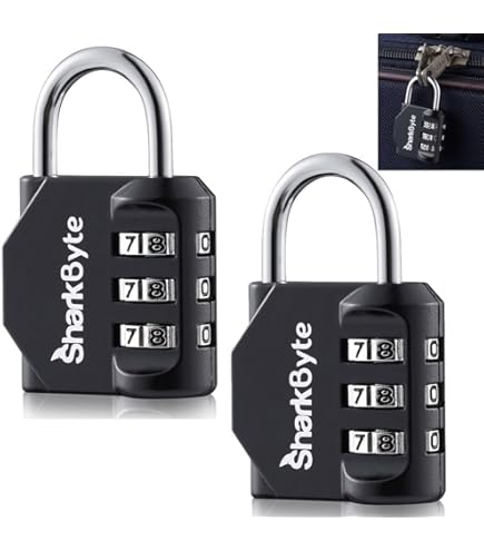 2 Pack Code Padlocks, 4 Digit Long Shackle Resetta... - Grandado - View #4