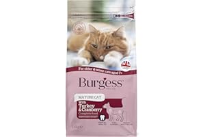 BURGESS CAT Burgess Dry Cat Food for Senior Cats with Turkey and Cranberry, 1.4 kg