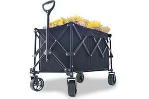 RYGEO Carrello pieghevole per esterni, resistente, con ruote per tutti i terreni,