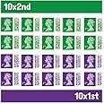 Striyco Essentials 10 x 1st Class Stamps & 10 x 2nd Class Stamps (20 Total) - Barcoded Self Adhesive UK Letter Postage Stamps for Standard Mail - Royal Mail 1st Class & 2nd Class Postage Stamps