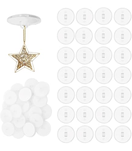 60 Ganci Adesivi Trasparenti Per Soffitto - Senza Fori, Per Luci, Decorazioni, Facili Da Rimuovere