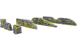 War World Gaming World at War 6 x Muri e Colonne di Pietra - 28mm Normandia Seconda Guerra Mondiale Wargame Terrain