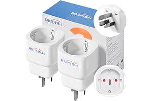 Bigfish Adattatore Australia Germania, 2 pezzi, adattatore da viaggio Cina Germania, adattatore per presa Cina, tipo I, adattatore per UE per Australia/Cina/Argentina/Nuova Zelanda/Fiji, bianco