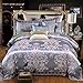 Produktbild Vierteilige europäische Satin Jacquard Baumwolle Bettwäsche 1.8 / 20m Bett 4 Stück Bettwäsche (1 Bettwäsche + 1 Steppdecke + 2 Kissenbezüge) , #1 , 2.0m bed
