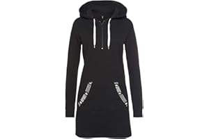 TrendiMax Damen Hoodie Kleid Herbst Langarm Sweatshirts Kapuzenpullover Streetwear Jumper Pullover Mini Kleider