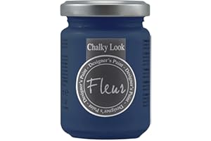 FLEUR DESIGNER'S PAINT | Pittura ad Acqua, Effetto Gesso Naturale, Extra Opaca, Fleur Chalky F66, Colore Trendsetter Blue, Made in Italy, Formato da 130 ml